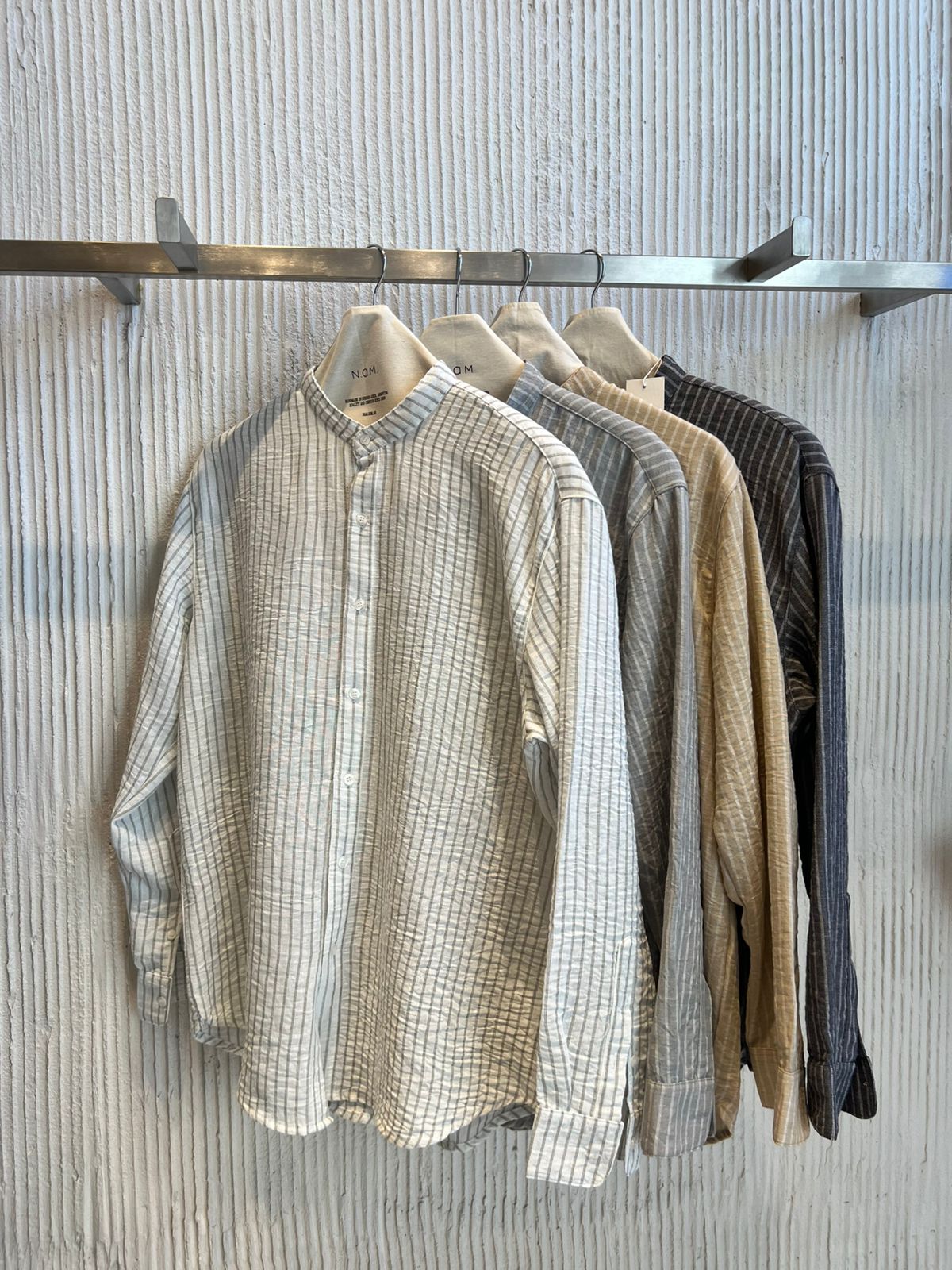 Camisa manga larga cuello mao Aliso